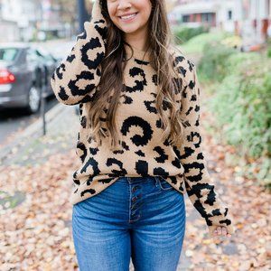 *NEW* Tan Leopard Sweater